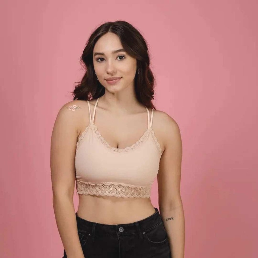 JadyK Serenity‎ Lace Bralettes L/XL  Cream/Peach
